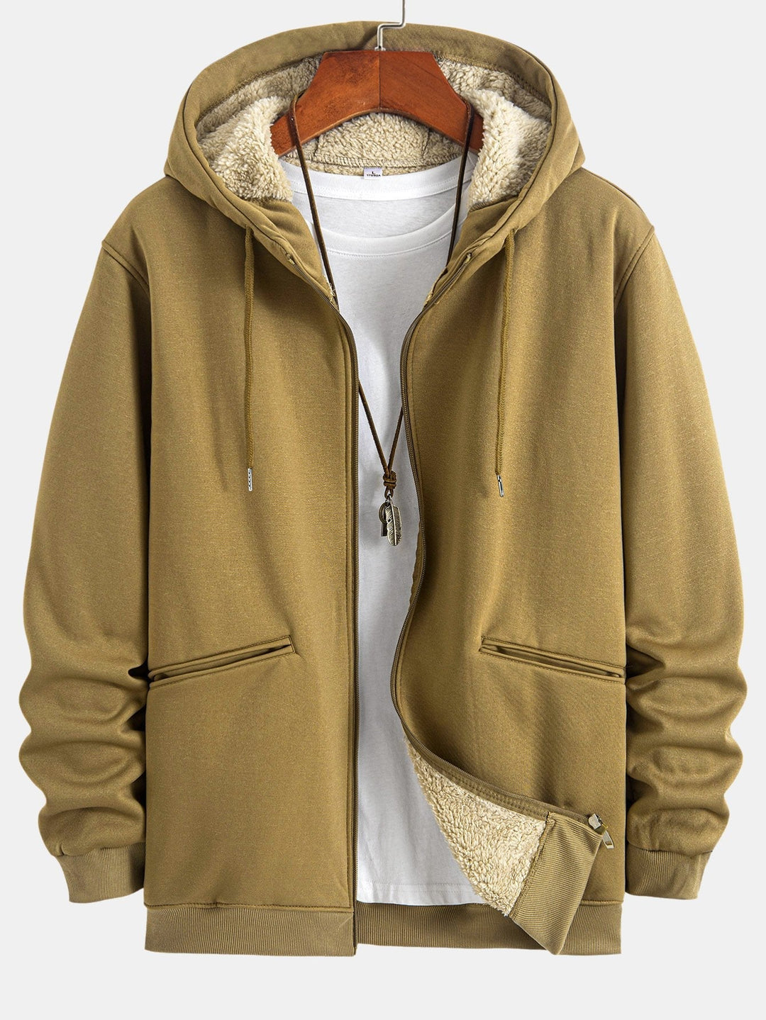 Gert | Hoodie met teddyvoering en ritssluiting