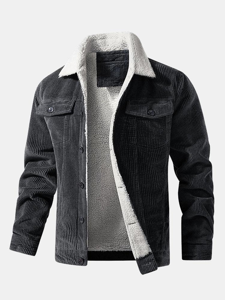 Julian | Katoenen corduroy jack met teddyvoering