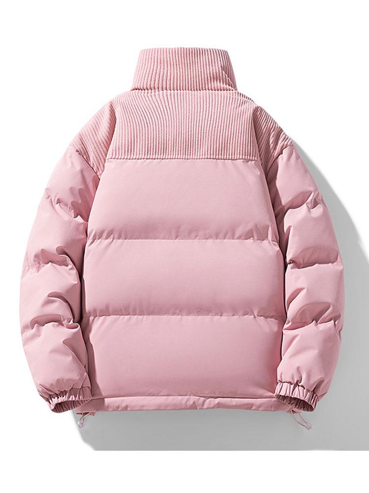 Patrick | Puffer jas met corduroy paneeldetails