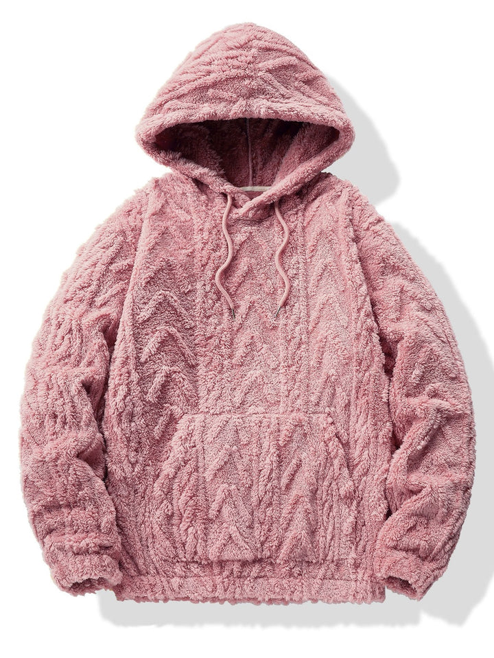 Yme | Teddyhoodie met geometrisch jacquarddessin