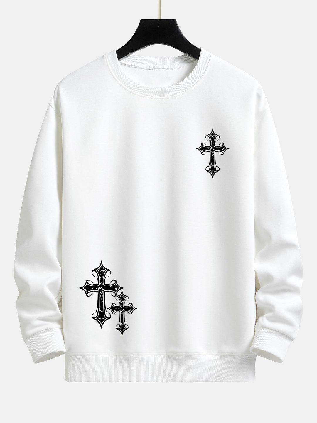 Roel | Sweater met kruisprint en relaxte pasvorm