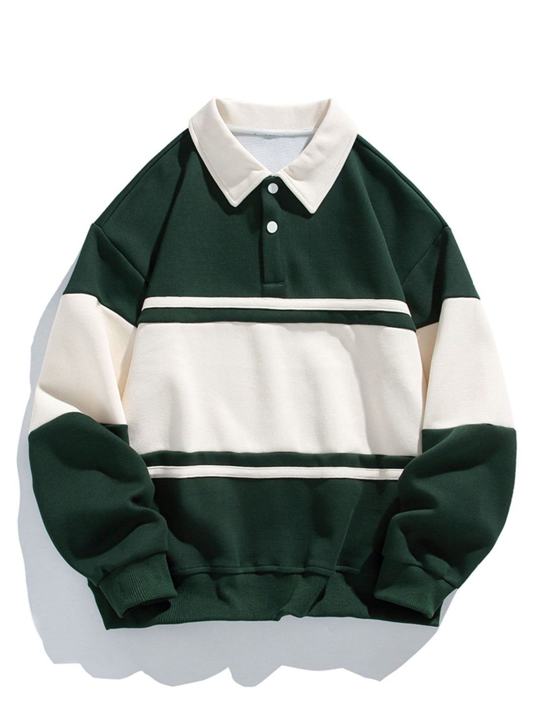 Jan | Polosweater met patchworkdetails en kleurvlakken en relaxte pasvorm