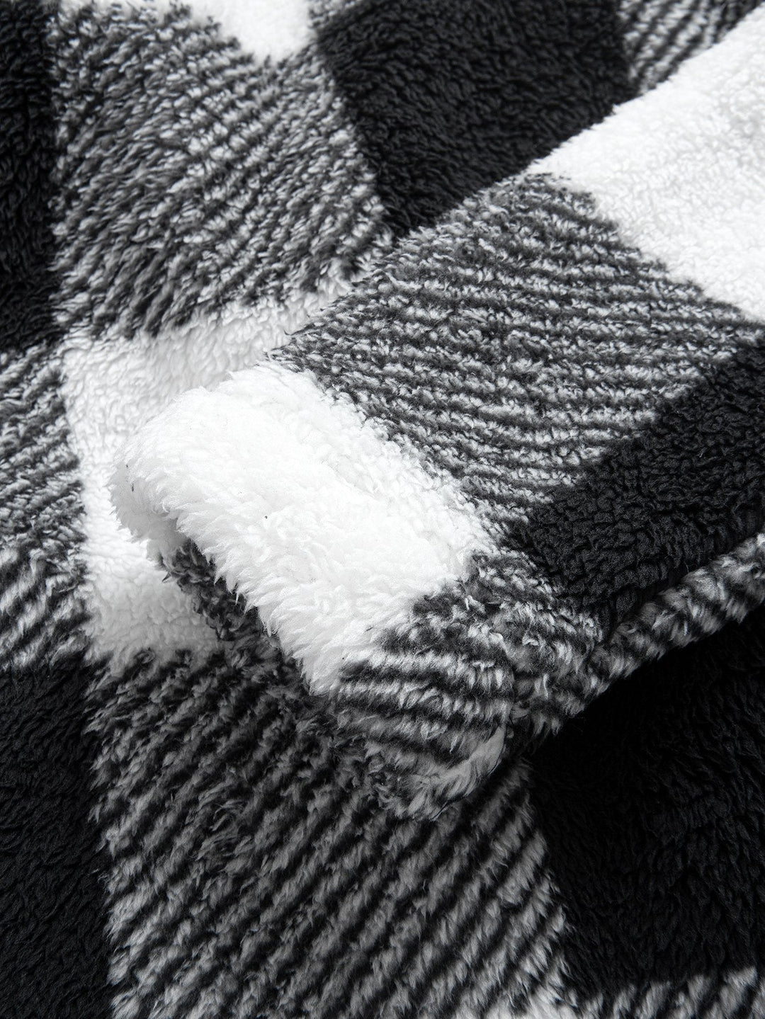 Gerard | Geruite teddyfleece jas met capuchon