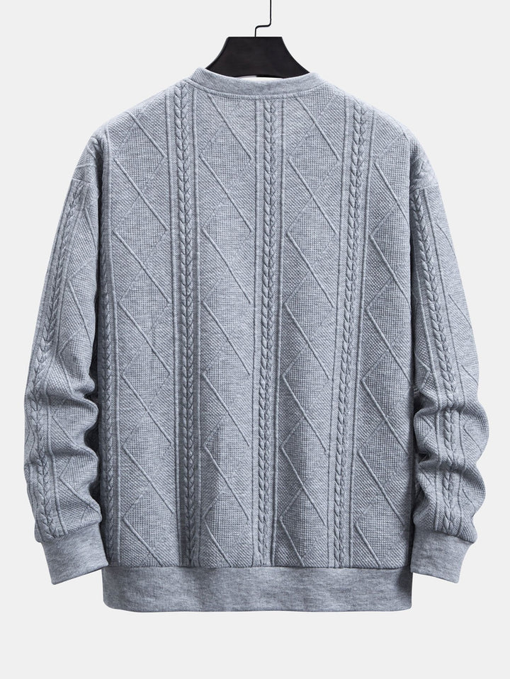 Wout | Sweater met geometrisch jacquarddessin en relaxte pasvorm