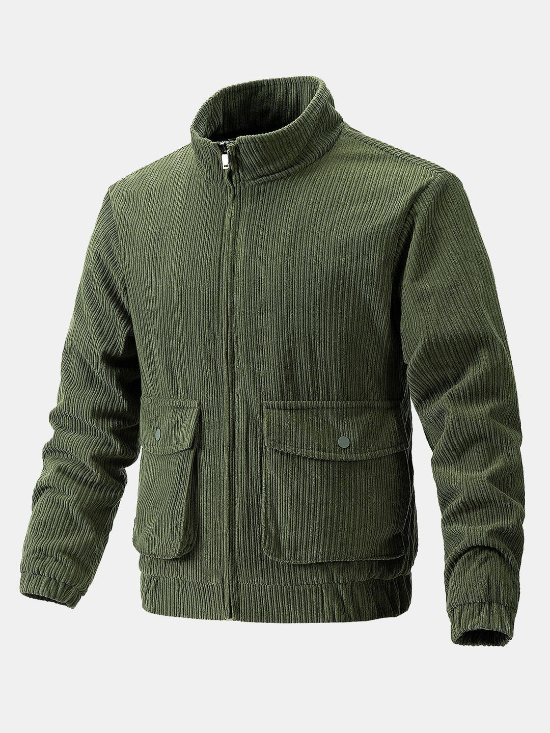 Dave | Corduroy jack met trechterkraag en rits