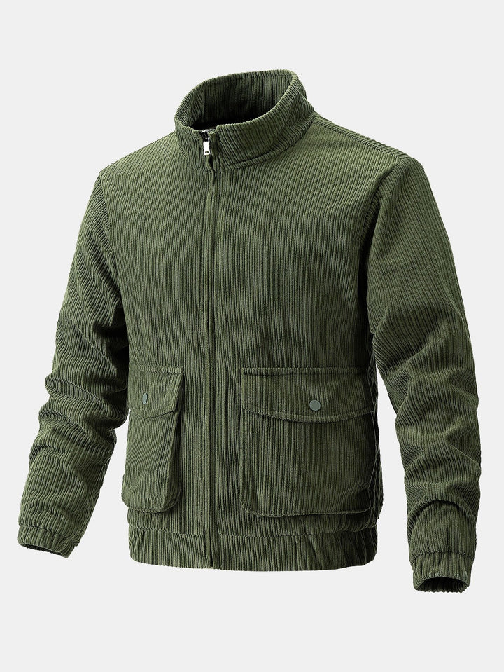 Dave | Corduroy jack met trechterkraag en rits