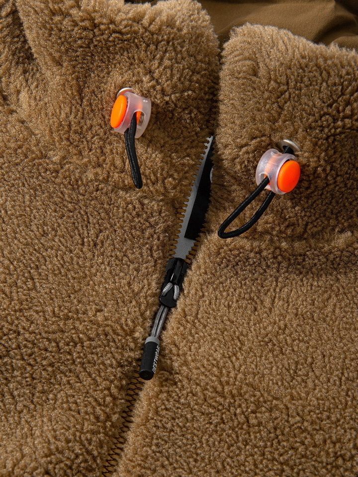 Koen | Gewatteerde teddyfleece jas met rits