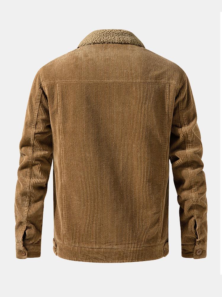 Julian | Katoenen corduroy jack met teddyvoering