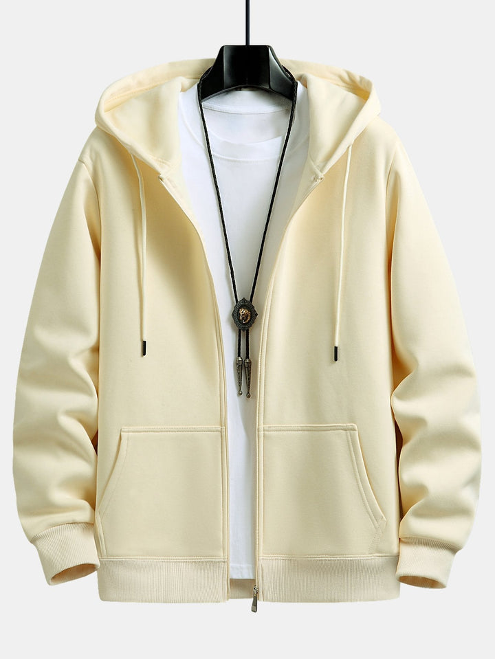 Zeno | Hoodie met pluchevoering, ritssluiting en relaxte pasvorm