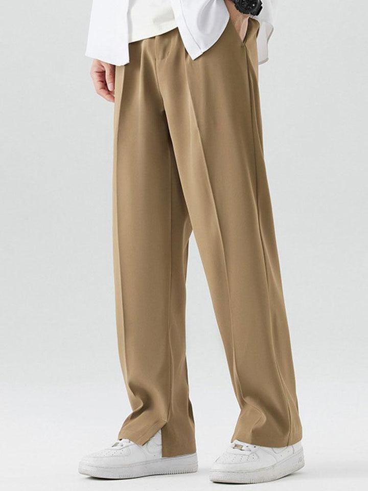 Tijs | Geplooide Pantalon met Split Zoom