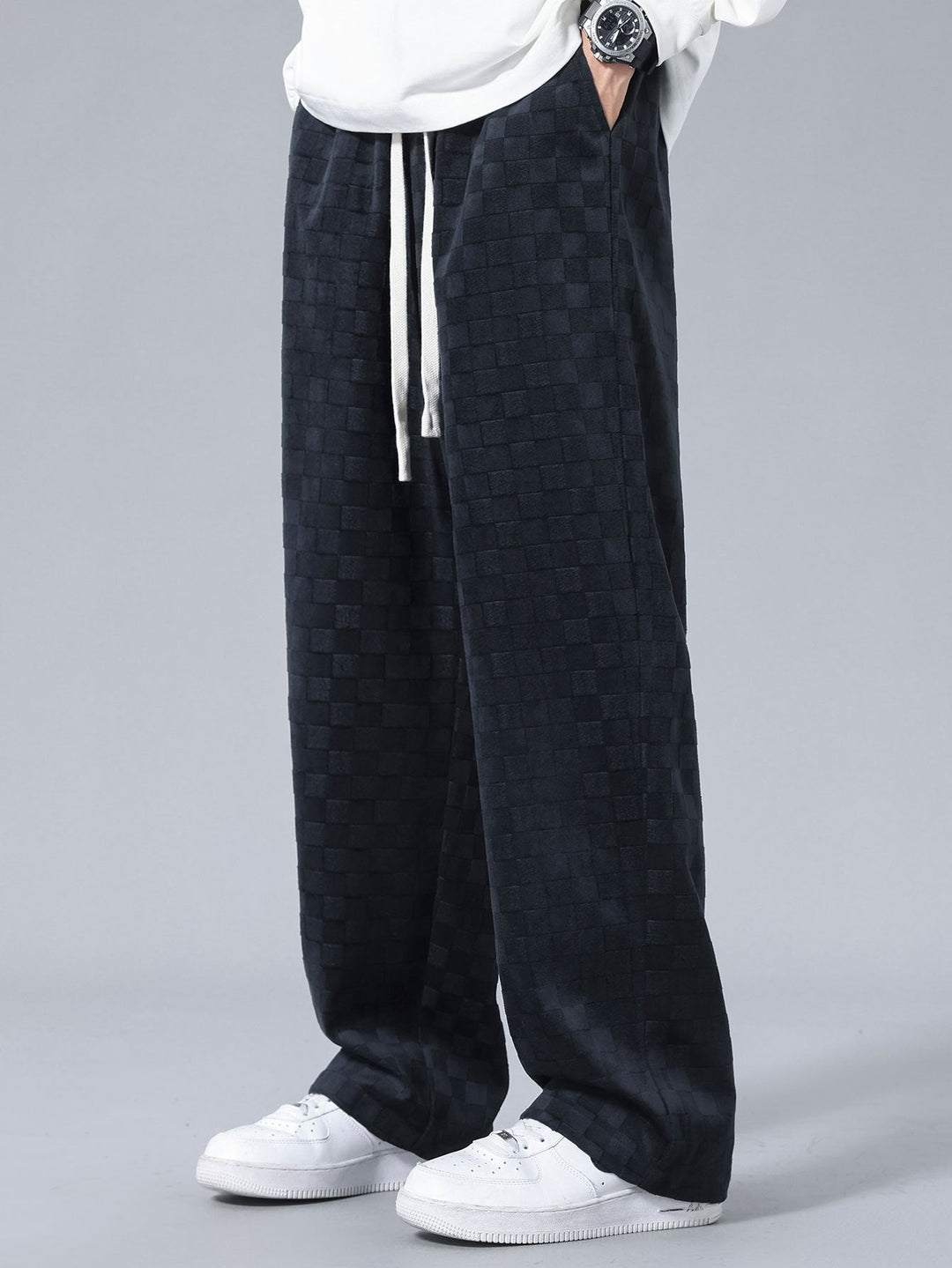 Arne | Geblokte Broek Straight Leg