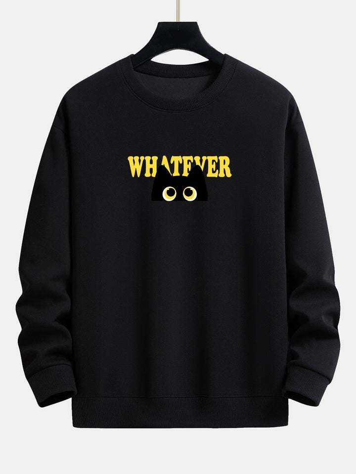 Harm | Sweater met zwarte kat en tekstopdruk en relaxte pasvorm