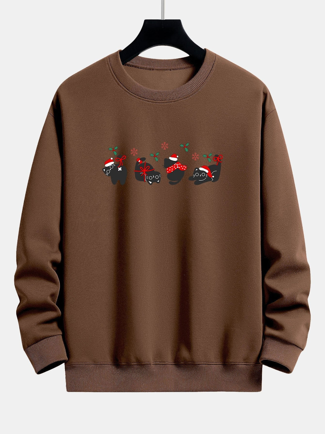 Oscar | Kerstsweater met zwarte kattenprint en relaxte pasvorm