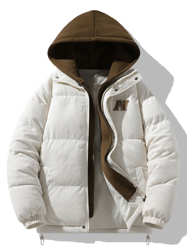 Cornelis | Corduroy puffer jas met capuchon