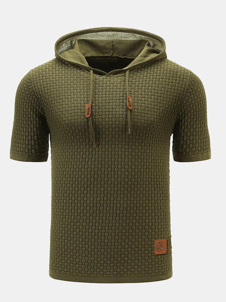 Jacob | Slim-fit gebreide trui met korte mouwen en capuchon