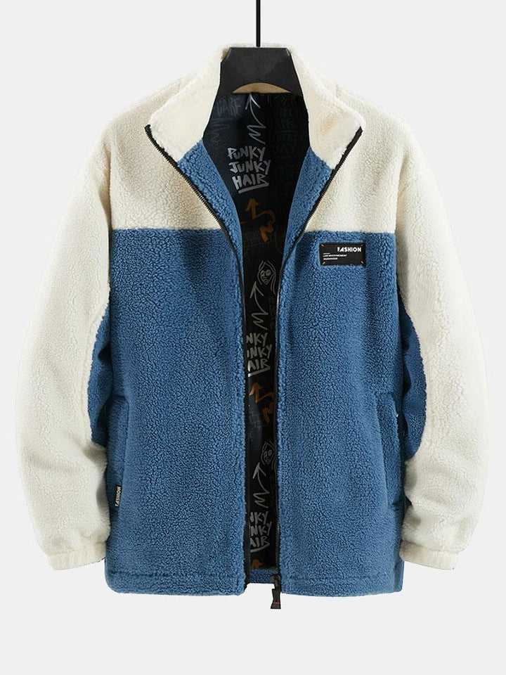 Sander | Teddyfleece jack met patchwork
