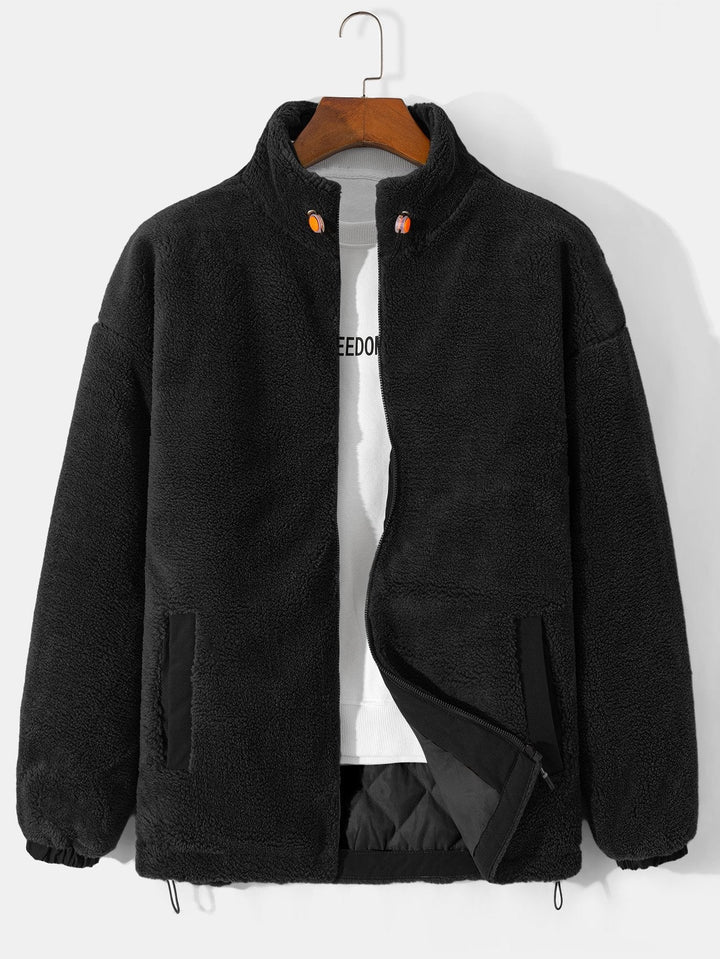 Koen | Gewatteerde teddyfleece jas met rits