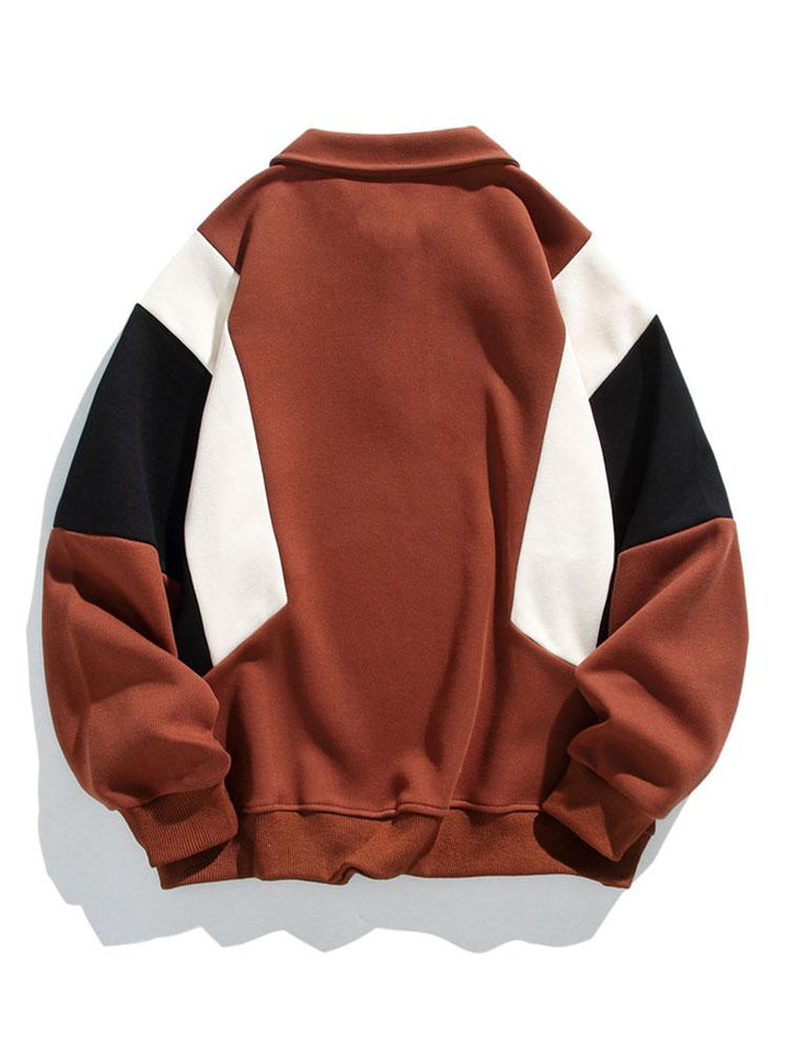 Pim | Polosweater met kleurvlakken en relaxte pasvorm