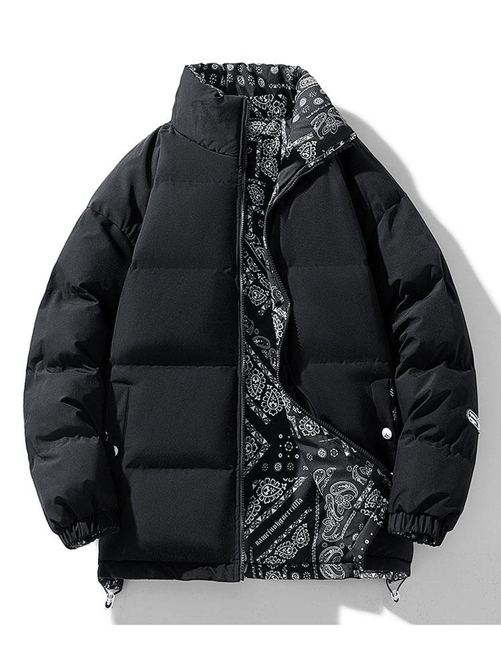Guus | Omkeerbare puffer jas met paisleyprint