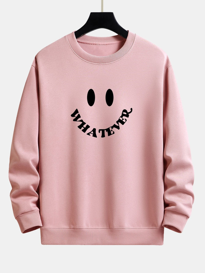 Arjen | Sweater met smiley- en tekstopdruk en relaxte pasvorm