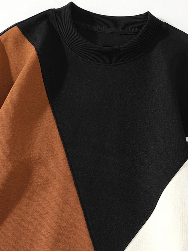 Pieter | Sweater met patchworkdetails en kleurvlakken