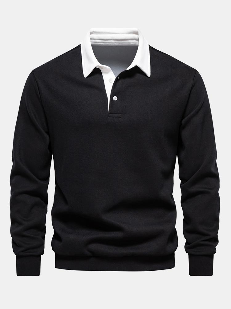 Noud | Sweater met contrastdetails en polokraag