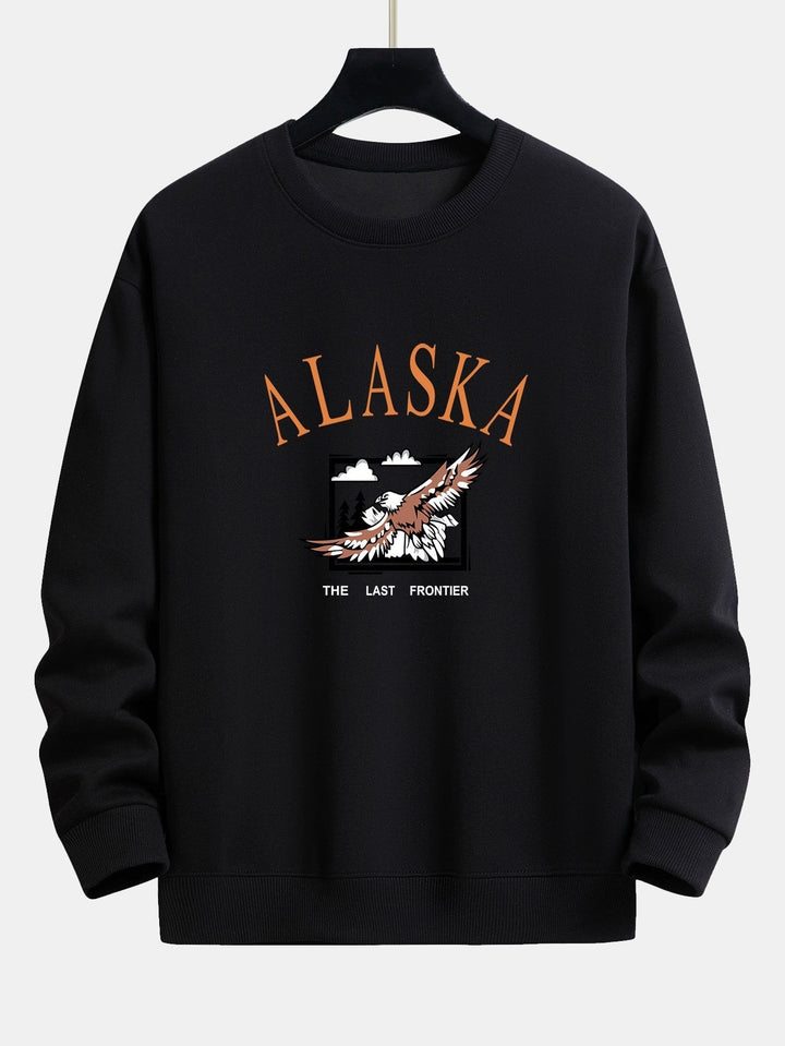 Sander | Sweater met Alaska- en adelaarprint en relaxte pasvorm