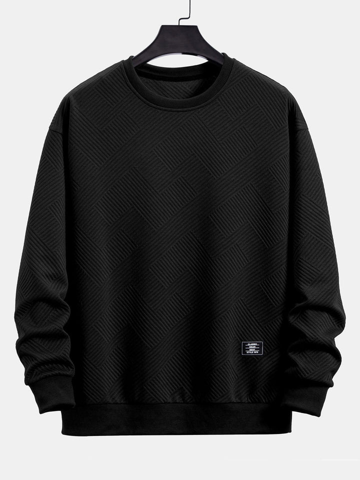 Thomas | Sweater met geometrische strepen en relaxte pasvorm