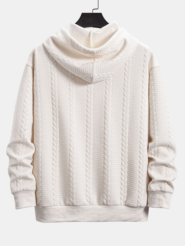 Ties | Hoodie met jacquarddessin, tarwemotief en relaxte pasvorm