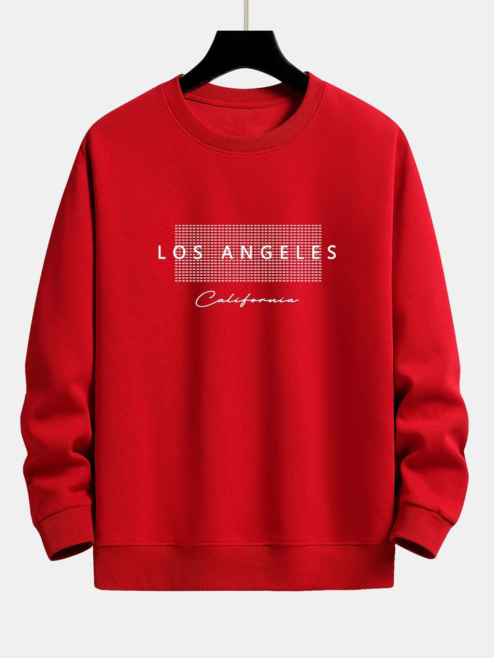 Rick | Sweater met Los Angeles-print met ruitmotief en relaxte pasvorm