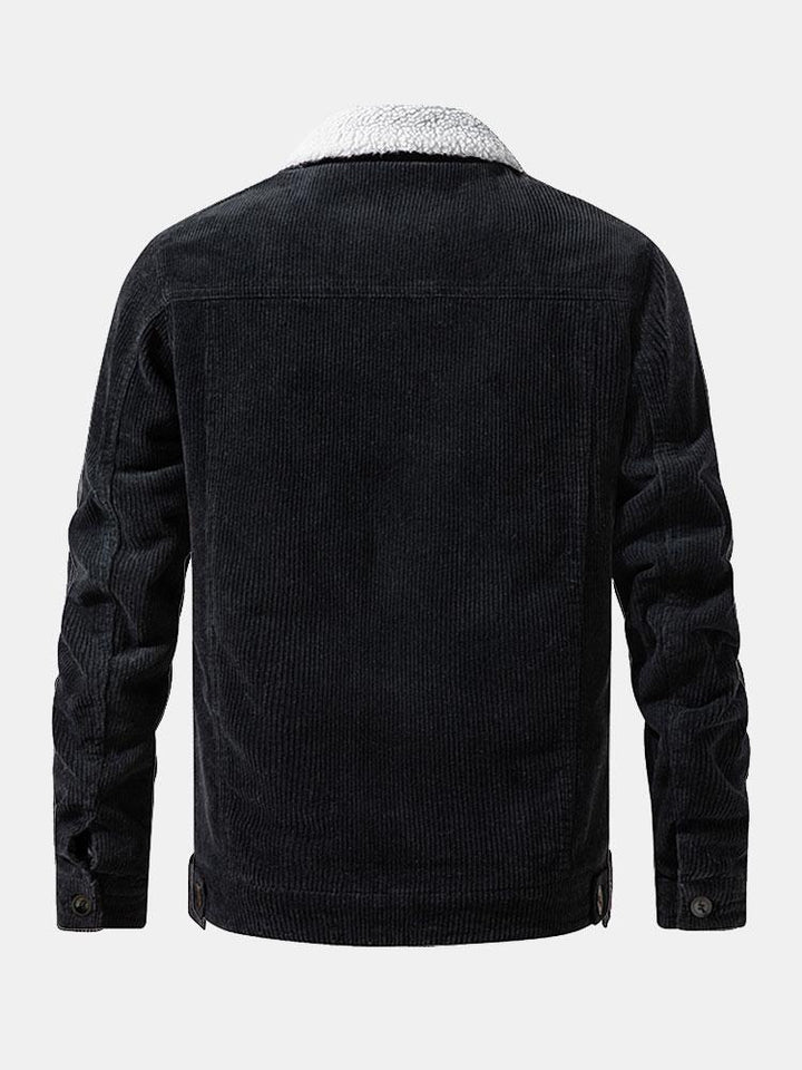 Julian | Katoenen corduroy jack met teddyvoering