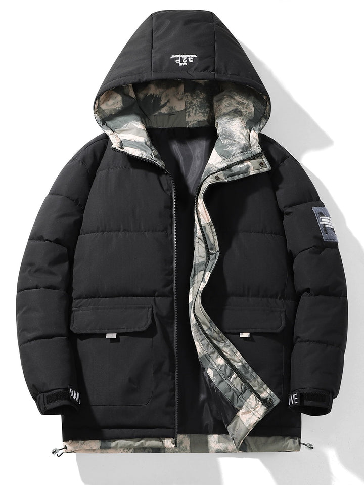 Robert | Puffer jas met camouflagevoering
