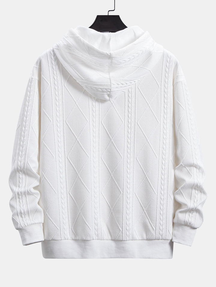 Lodewijk | Hoodie met geometrisch jacquarddessin en relaxte pasvorm