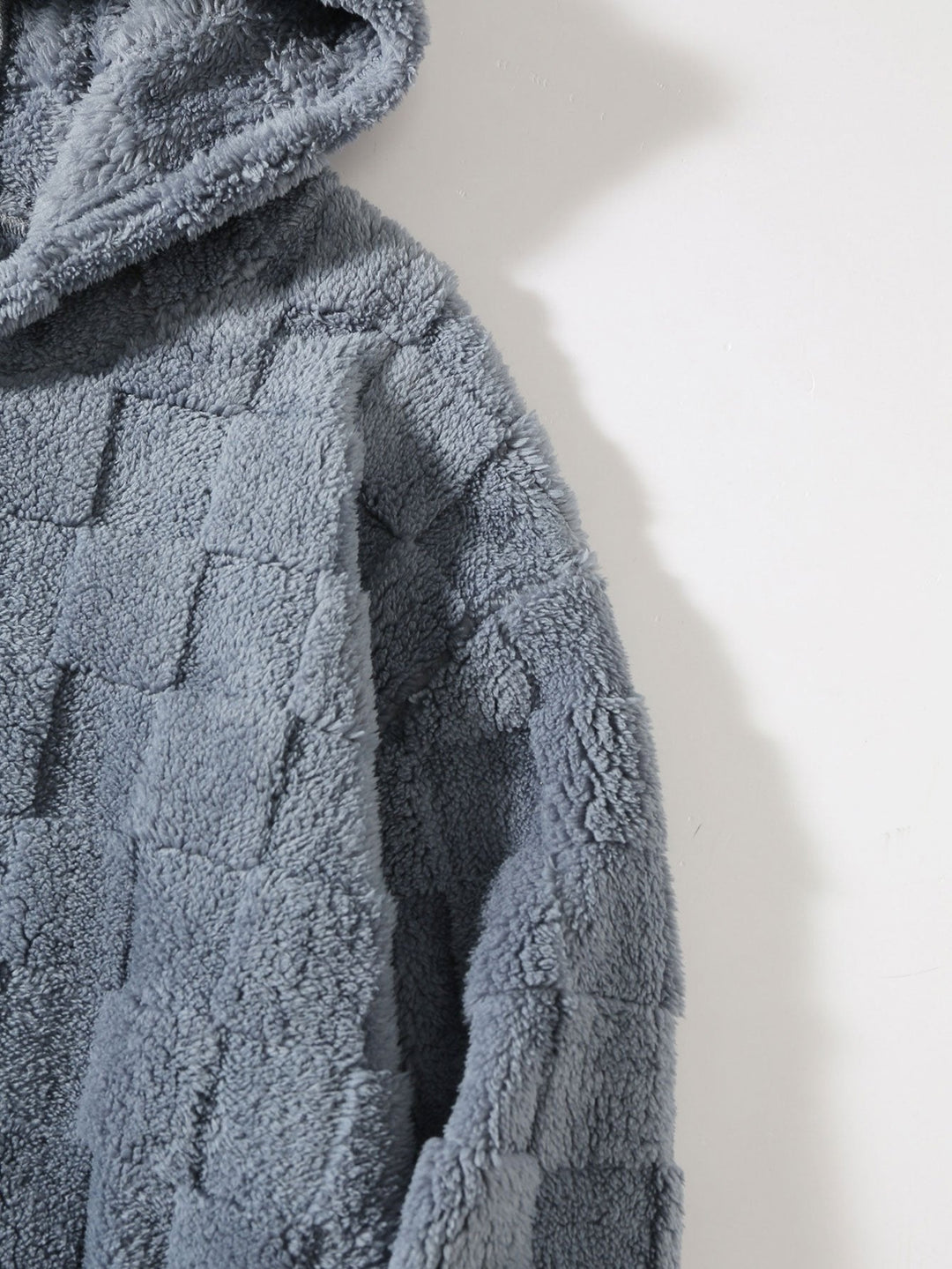 Jort | Teddyhoodie met schaakborddessin en relaxte pasvorm