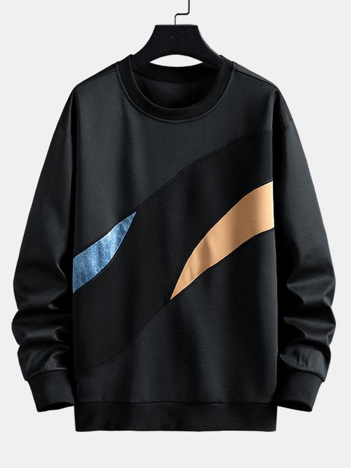 Freek | Sweater met kleurvlakken en ronde hals
