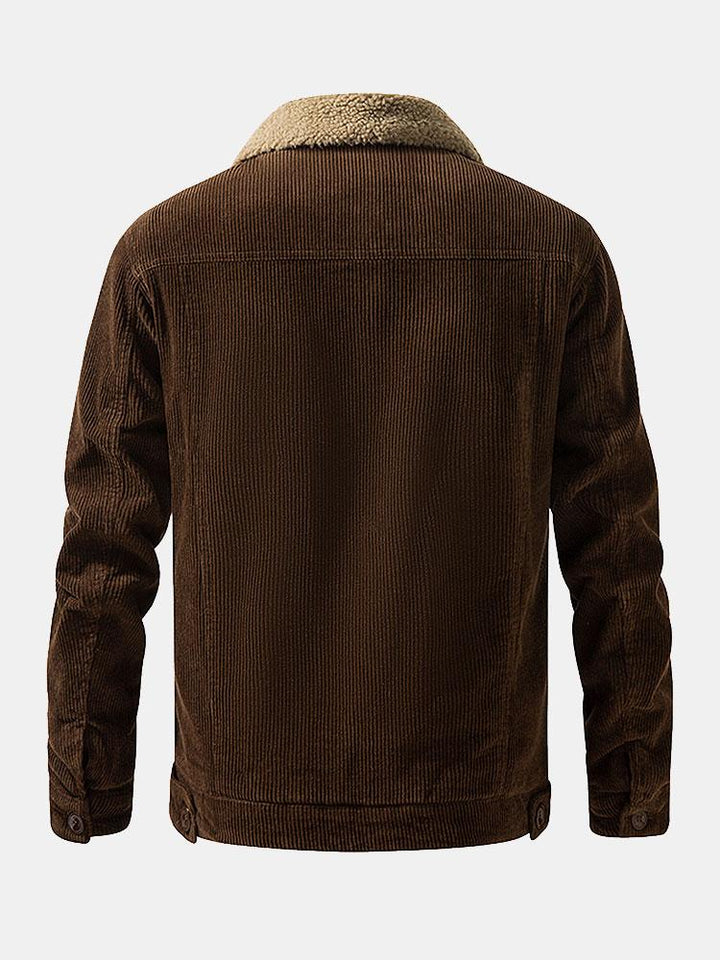 Julian | Katoenen corduroy jack met teddyvoering