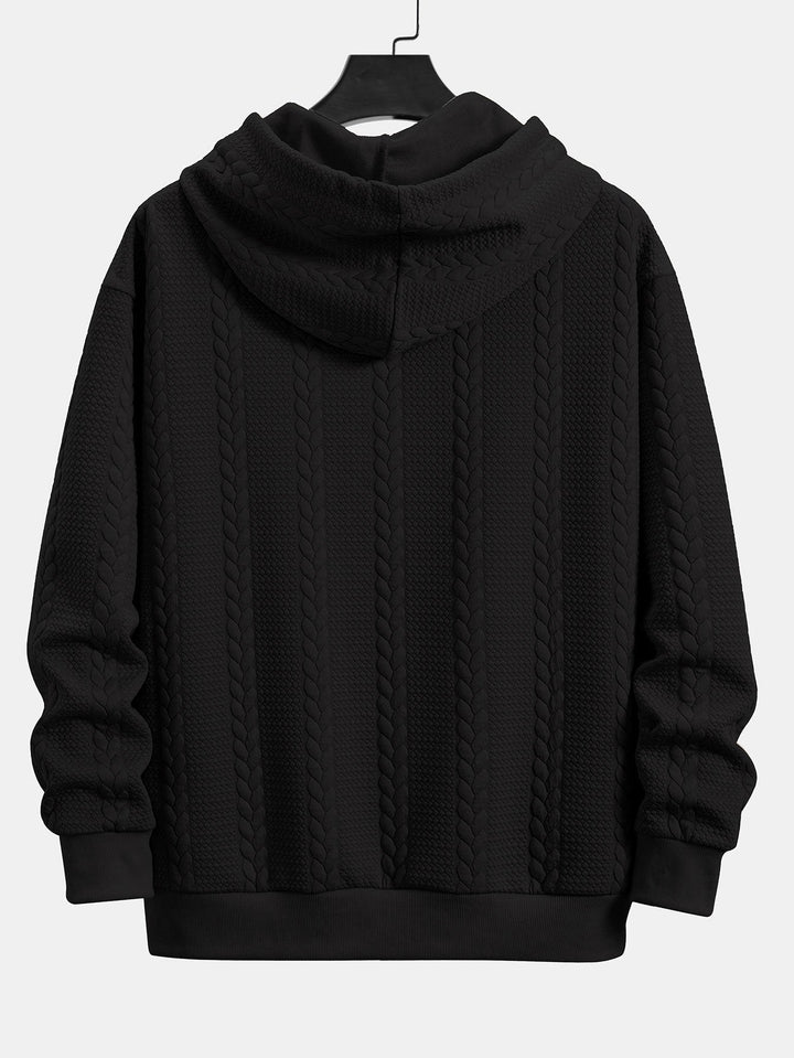 Ties | Hoodie met jacquarddessin, tarwemotief en relaxte pasvorm