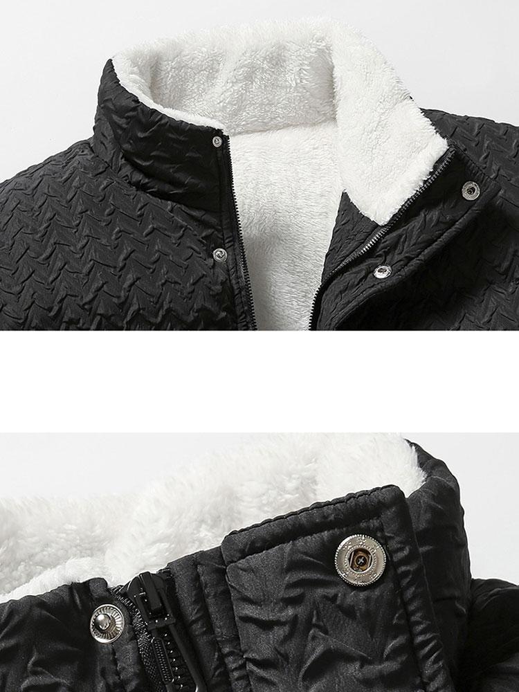 Thijs | Jacquard jas met teddyvoering