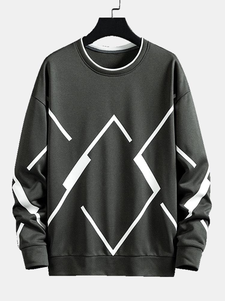 Jacob | Sweater met geometrische print en ronde hals