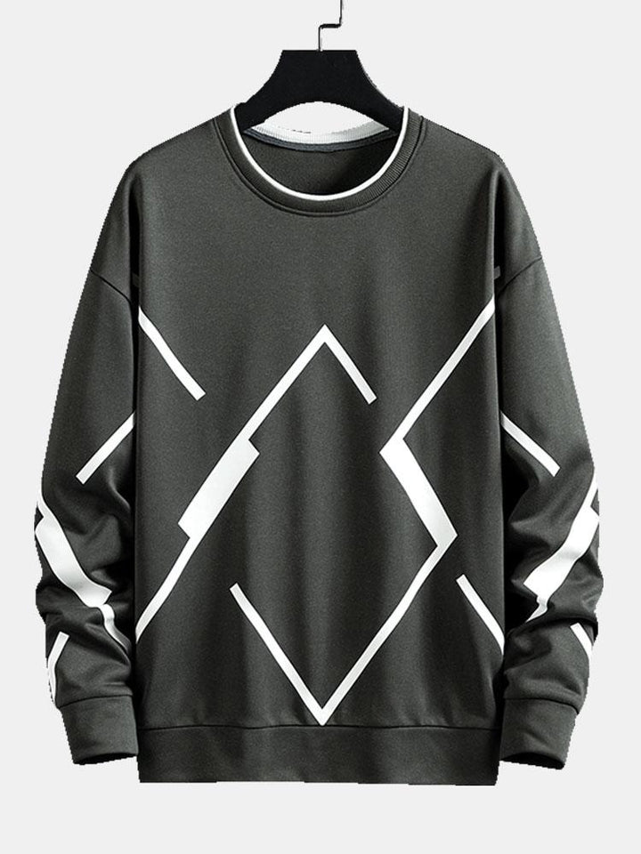 Jacob | Sweater met geometrische print en ronde hals