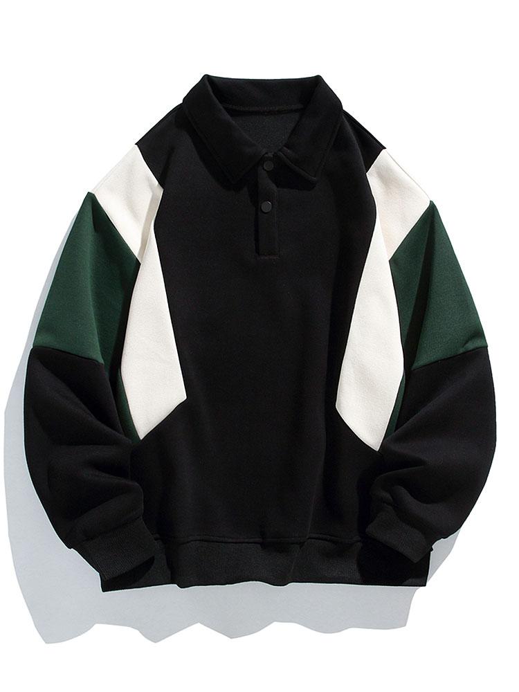 Pim | Polosweater met kleurvlakken en relaxte pasvorm