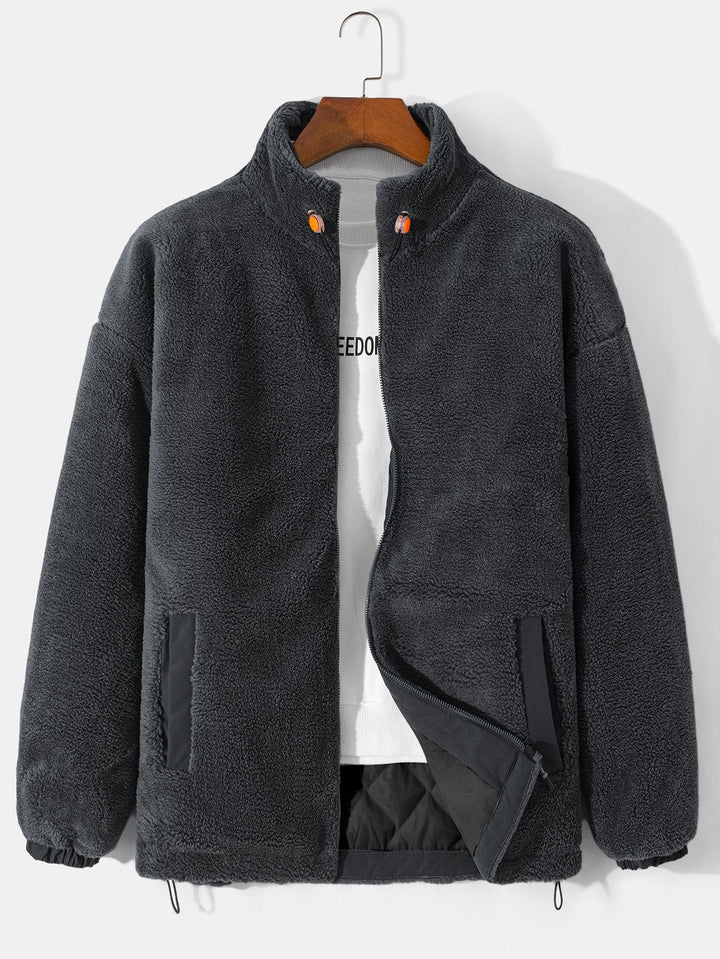 Koen | Gewatteerde teddyfleece jas met rits