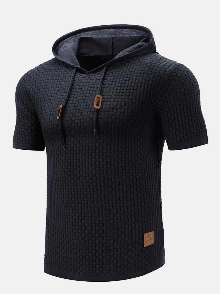 Jacob | Slim-fit gebreide trui met korte mouwen en capuchon
