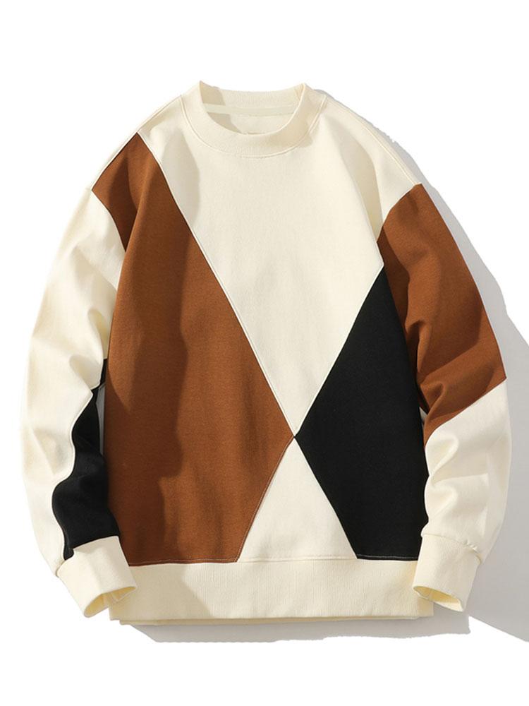 Pieter | Sweater met patchworkdetails en kleurvlakken