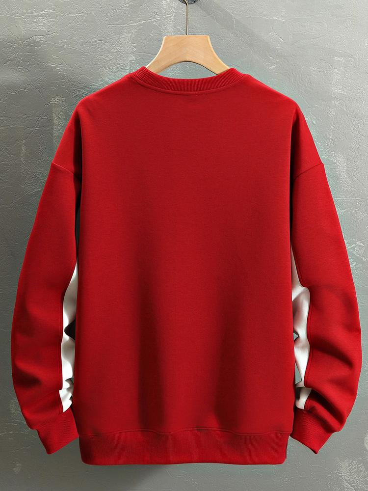 Hugo | Oversized sweater met tekstopdruk en kleurvlakken
