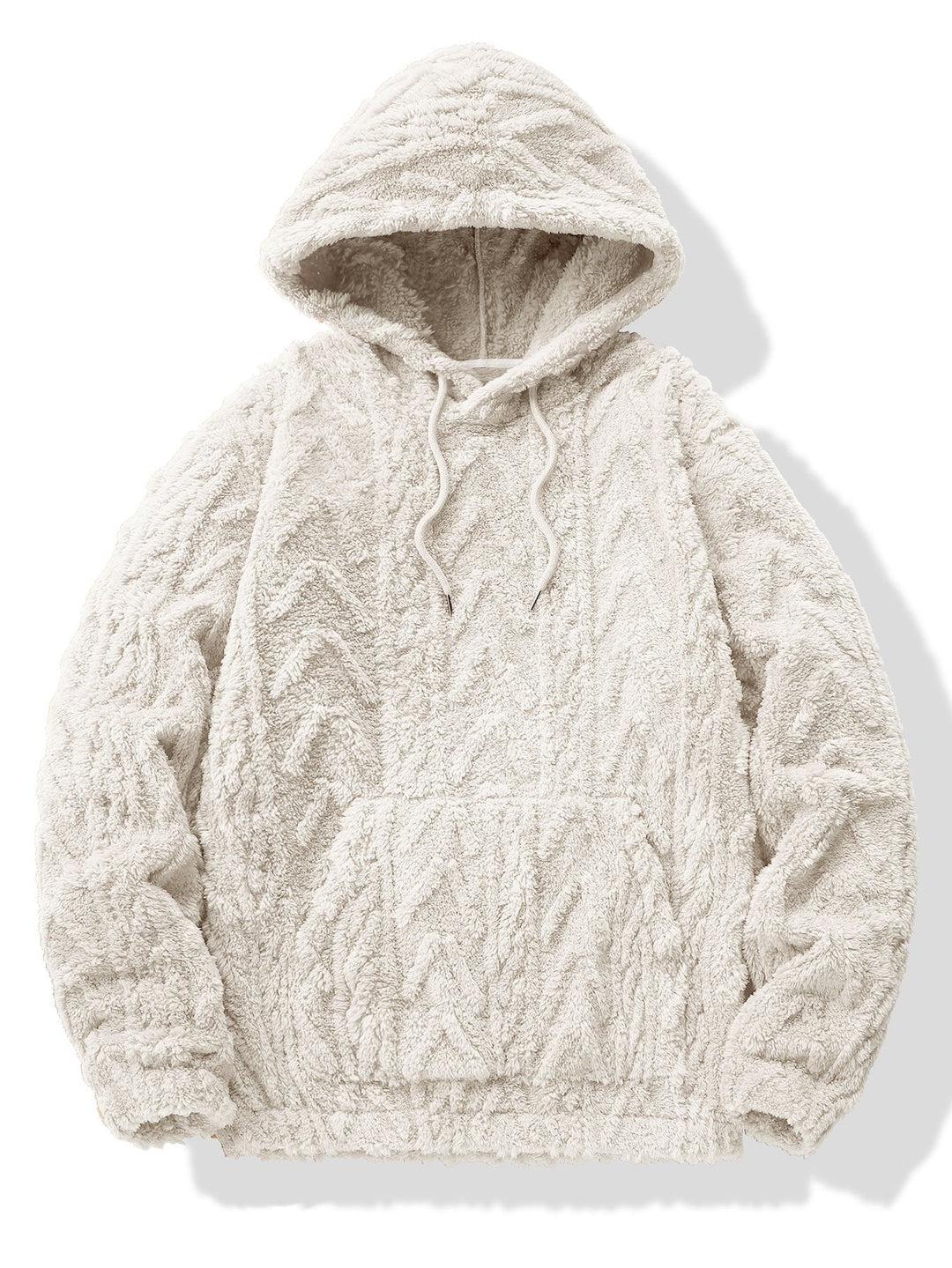 Yme | Teddyhoodie met geometrisch jacquarddessin