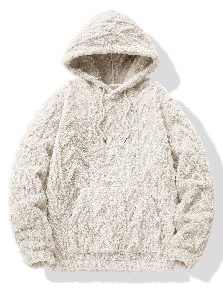 Yme | Teddyhoodie met geometrisch jacquarddessin