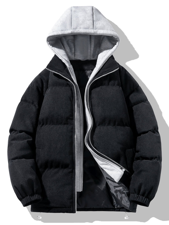 Lucas | 2-in-1 puffer jas met corduroy capuchon