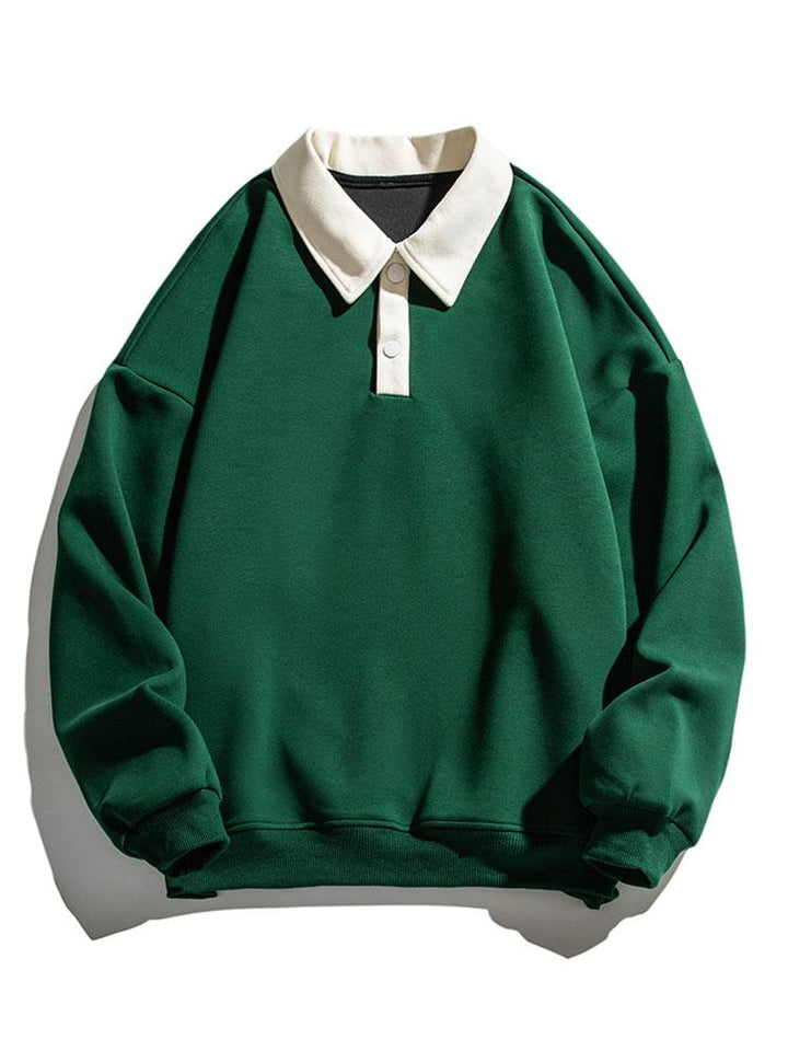 Rein | Polosweater met contrastdetails en relaxte pasvorm