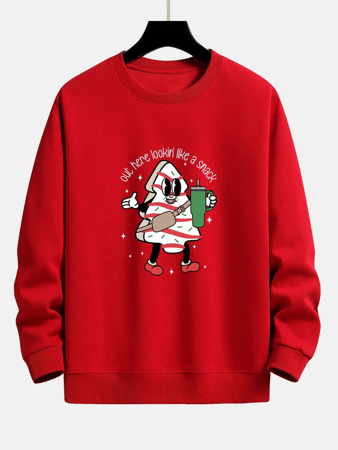 Dirk | Kerstsweater met koekmannetjesprint en relaxte pasvorm